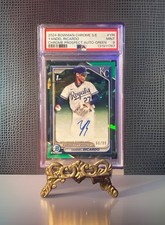 2024 Bowman Chrome Green Sapphire /99 Yandel Ricardo 1st Auto Psa 9 #CSPA-YRI picture