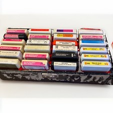 3- VINTAGE 8 TRACK CASSETTE CASES AND 68 8 TRACK CASSETTES ALL ARTISTS FROM 70’s picture