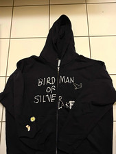 Vintage Black Paly Hollywood Birdman of Silver Lake Zip Oversized Hoodie w Pins picture