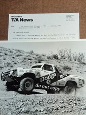 Vtg 1990 Rod Hall Barstow Class 4 Record 12 Race Win Press Photo Dodge Power Ram picture