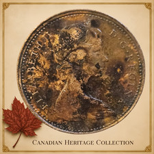 1976 Canada 1 Cent Queen Elizabeth II Canadian Penny - RARE PATINA ERROR picture