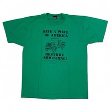 Vintage Save A Piece Of America Restore Something  T-Shirt Adult Large USA 80’s picture