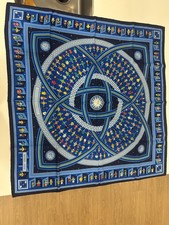 Hermes Donner La Main Silk Scarf 90cm  Karen Petrossian 2002 Blue Multicolor picture
