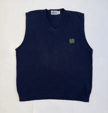 Vintage Whalerknits Notre Dame Sweater Vest 2X Navy USA Made Knit College NCAA I picture