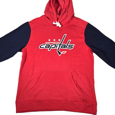 Washington Capitals Hoodie Mens Large Blue Red NHL Hockey Fanatics NWOT picture