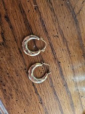 Solid 10k Gold Hoop Earrings picture