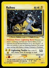 Raikou 13/64 Unlimited Holo Rare Neo Revelation Pokemon Card CREASED picture