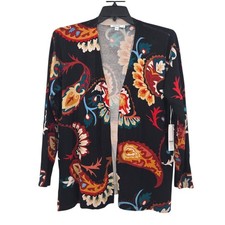 Chico's Women's Paisley Topper Cardigan Sweater Size 2 picture