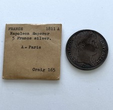 1811-A French 5 Francs Silver Coin featuring Emperor Napoleon I picture
