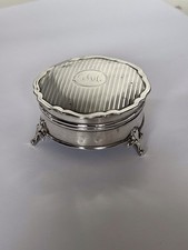 Antique George V Silver Dressing Table Jewellery Box Ring Trinket Bham 1923 picture