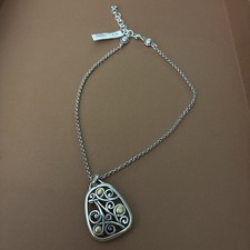 BRIGHTON ADARA Reversible Silver & Gold 2 Tone Pendant Necklace. NWT picture