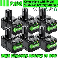 1-6PCS P108 18V Battery For Ryobi 18V P105 P109 High Capacity Lithium Battery picture