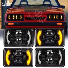 4PCS 4x6 Inch LED Headlights Fit Ford Mustang 1979 1980 1981 1982 1983 1984-1986 picture