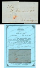 VENEZUELA 1868 Coat of Arms 1real BISECTED Sc# 20a used on Entire to La Guaira picture