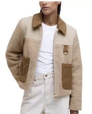 Barbour Women's Malena Fleece NWT in Beige & Tan size USA6/UK10 picture