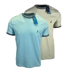 Nautica Men's T-Shirt Green Blue Performance Short Sleeve picture