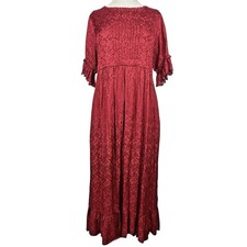 April Cornell Modern Prairie Merry Dress Womens XL Red Jacquard Regency NWT picture