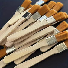 10pcs Nylon Bristle Paint Brush Set Wooden Handle Art Cleaning Tools - NEW picture