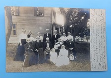 RPPC Antique 1909 Family Photo Postcard To Mary Robinson Darrin NY From Fannie picture