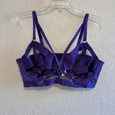 NWT Torrid Cut Out Strappy Longline Bra Women Size 2 Violet Purple Whimsigoth picture
