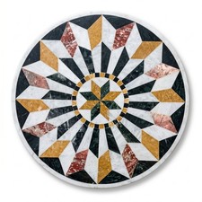 Marble Mosaic Medallion Floor Inlay Round Star Design Custom Stone Art picture