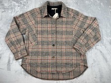 Mystree Women's Plaid Jacket Size L Wool Blend NWT $82 Browns picture