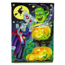 Caroline's Treasures APH0935CHF Halloween Dracula Frankenstein House Flag Large picture