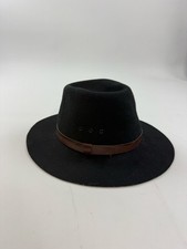 Dorfman Pacific Hat Fedora Fitted Mens Large Black Wool Felt Lined Made in USA picture