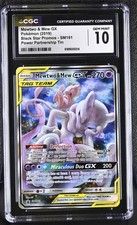 Pokemon Mewtwo & Mew Gx Promo SM191 Power Partnership Tin CGC 10 CLEAN picture