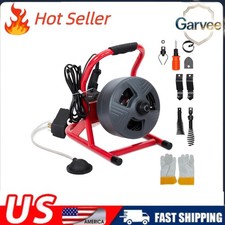 6 Cutters Professional 50ft Manual Drain Cleaner Machine for 3/4-3 Inch Pipes picture