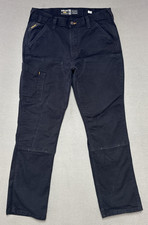 Ariat Rebar M4 Relaxed Straight Double Front Work Pants Mens 33x32 (32x30) Black picture