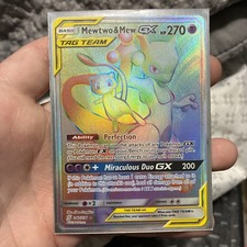 2019 Pokémon Mewtwo & Mew GX 242/236 Rainbow Rare Secret Full Art Unified Minds picture