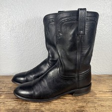 LUCCHESE 2000 Men’s Size 10 D BLACK CALF ROPER Cowboy Boots T0082 EUC picture