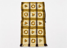 Antique Handwoven Wool Rug, Vintage Folk Wall Hanging picture