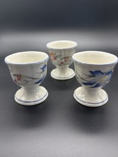 Vintage Villeroy & Boch Riviera Egg Cups Set of 3 Floral Luxembourg 2.25” picture