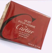 Must Pour Homme de CARTIER Eau De Toilette Spray 3.3 oz / 100 ml .New Sealed Box picture