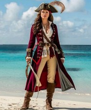 Steampunk Maroon Frock Coat: Victorian Gothic Pirate Costume picture