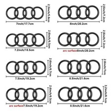 4 Rings ABS Chrome Black Car Emblem Front Hood Rear Trunk Badge for Audi picture