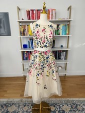 Theia Sleeveless Cream Cocktail/Party Dress, Beaded, GUC Size 4, **FLAW READ picture
