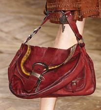rare dior gaucho bag in red leather picture