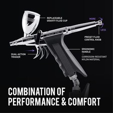 Gaahleri Air Brush Set, Air Brush Gun Dual Action Gravity Feed Set, picture