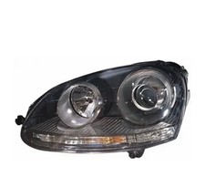2005-10 VW Jetta Left Headlight Depo 341-1124L-USH3, Black Housing, Clear Lens picture