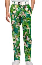 Loudmouth Pants Mens 38x32 Golf Erin Go Bragh Print Chino Stretch Irish Shamrock picture
