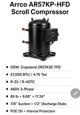Arrco AA54KP-HFD 5 Ton Scroll Compressor NEW IN BOX picture