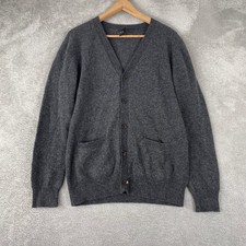 A.P.C. Cardigan Mens Medium Gray Lambswool Knit Minimalist Parisian Style picture