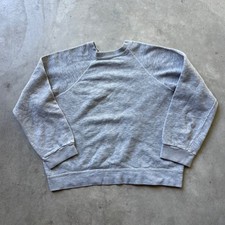 Vintage 50s 60s Raglan Sweatshirt Heather Gray Mens Athletic Crew Neck 21x20 picture