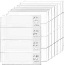 Chengu 24 Pcs 4 Pocket Currency Sleeves for 3 Ring Money Binder picture