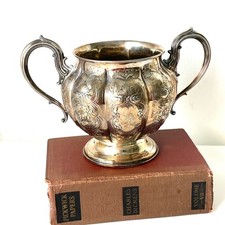 ANTIQUE  C 1857 ELKINGTON & CO SILVER PLATED SUGAR BOWL PATTERN 5888 picture