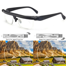 Dial Adjustable Glasses Variable Focus for Reading Distance Vision Eyeglasses US picture