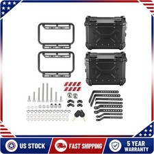 Pair 36L Hard Side Saddlebag Box Motorcycle Trunk Aluminum Rear Storage Set picture